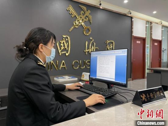 图为海关工作人员办理业务。(资料图) 西宁海关 供图 图为海关工作人员办理业务。(资料图) 西宁海关 供图