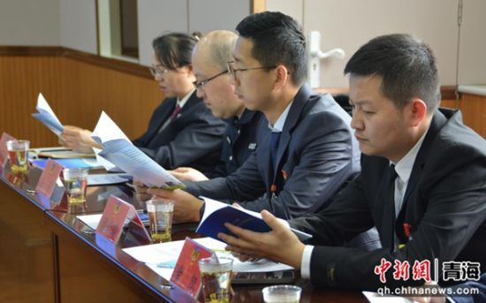 图为人大代表和政协委员查看宣传资料。 泽仁曲珍 摄 图为人大代表和政协委员查看宣传资料。 泽仁曲珍 摄