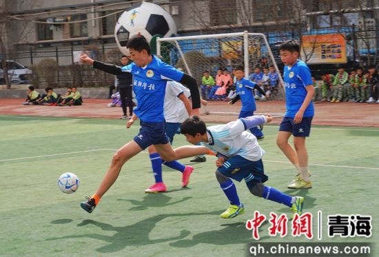图为朝阳学校和桃李小学足球队正在进行比赛。 马铭言摄 图为朝阳学校和桃李小学足球队正在进行比赛。 马铭言摄