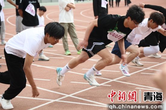 图为运动会短跑项目，学生从起点跑出。陈宗淇 摄
