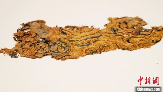 青海海西都兰热水墓群出土的叶瓣花卉纹锦,展出于青海省博物馆。马铭言 摄 青海海西都兰热水墓群出土的叶瓣花卉纹锦,展出于青海省博物馆。马铭言 摄