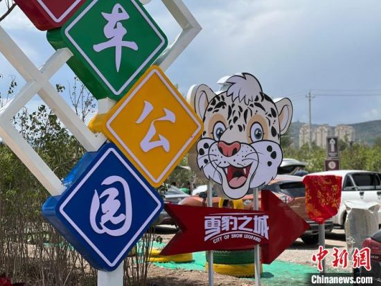 图为西宁市区内以雪豹为主题的汽车公园。李江宁摄 图为西宁市区内以雪豹为主题的汽车公园。李江宁摄