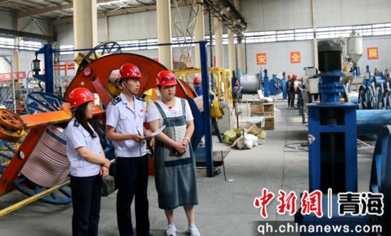 图为税务人员实地走访民营大企业。 赵沛摄 图为税务人员实地走访民营大企业。 赵沛摄
