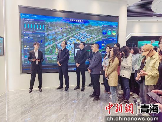 图为采访团探访大数据中心。薛蒂 摄 图为采访团探访大数据中心。薛蒂 摄